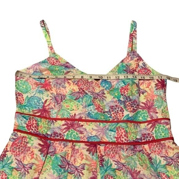 Chetta B Babydoll Dress Tropical Pineapple Novelty Print Multicolor Size 12 - Picture 11 of 13